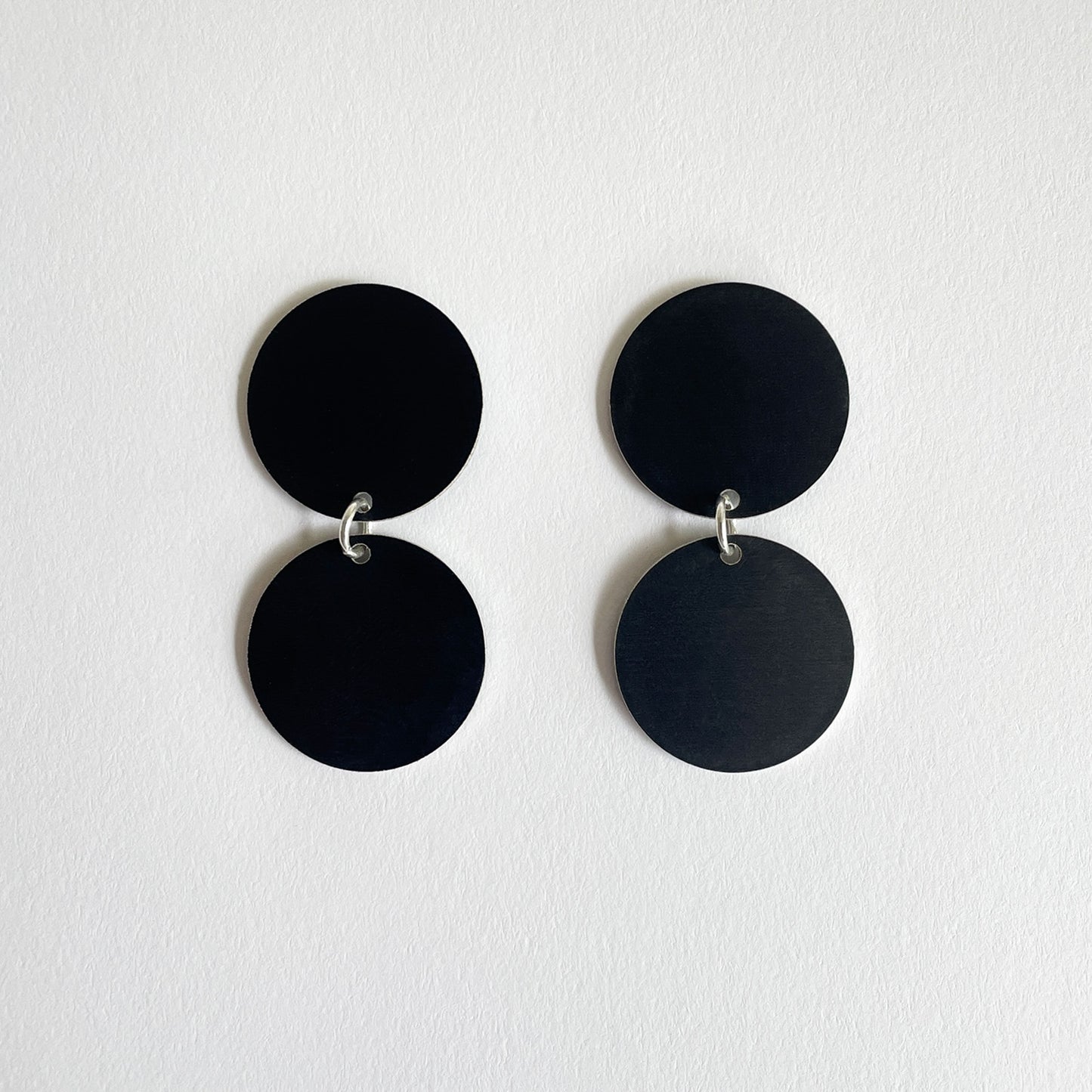 Black Double Dot Earrings