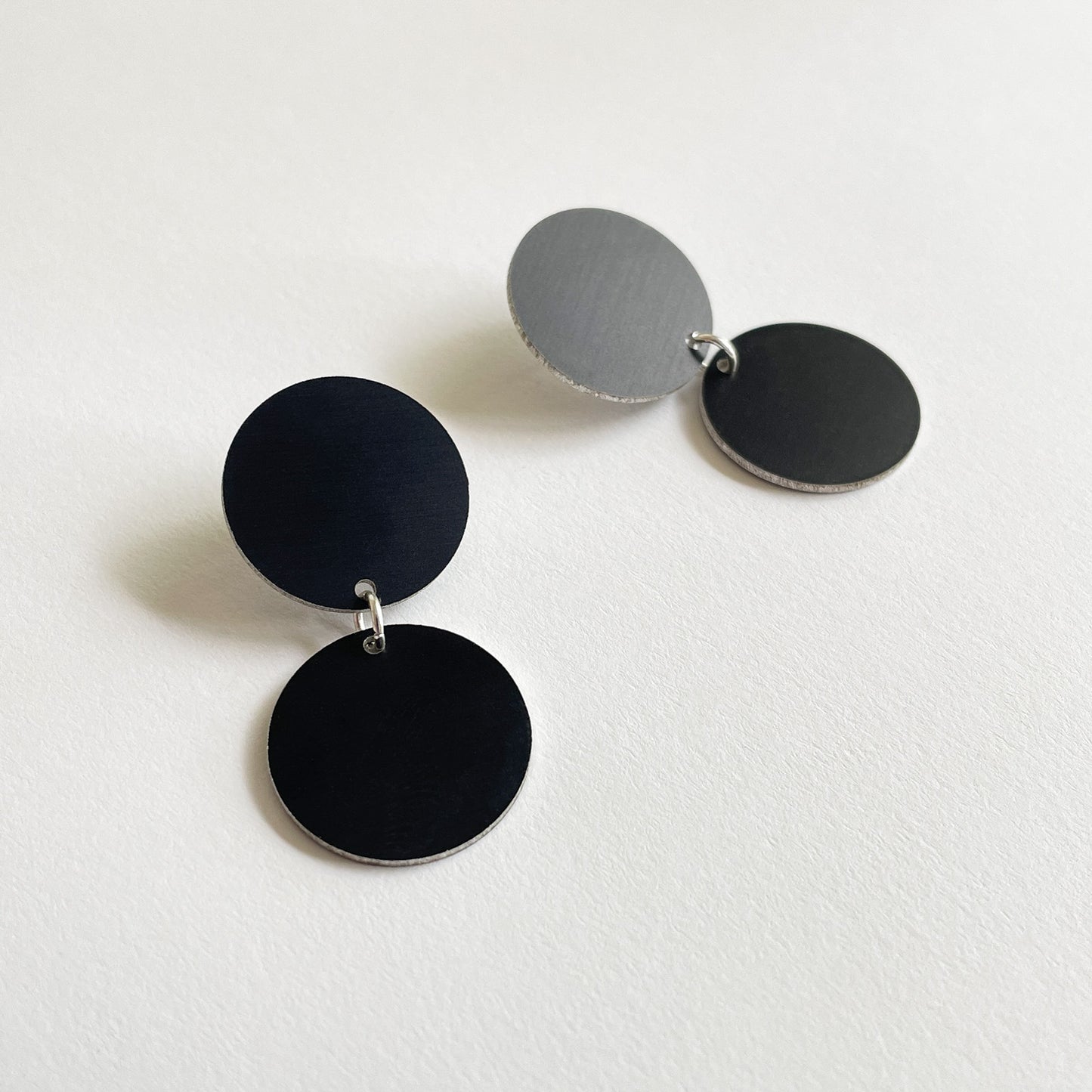 Black Double Dot Earrings