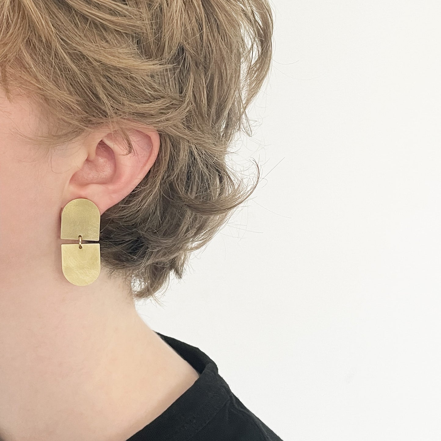 Brass Arc Earrings