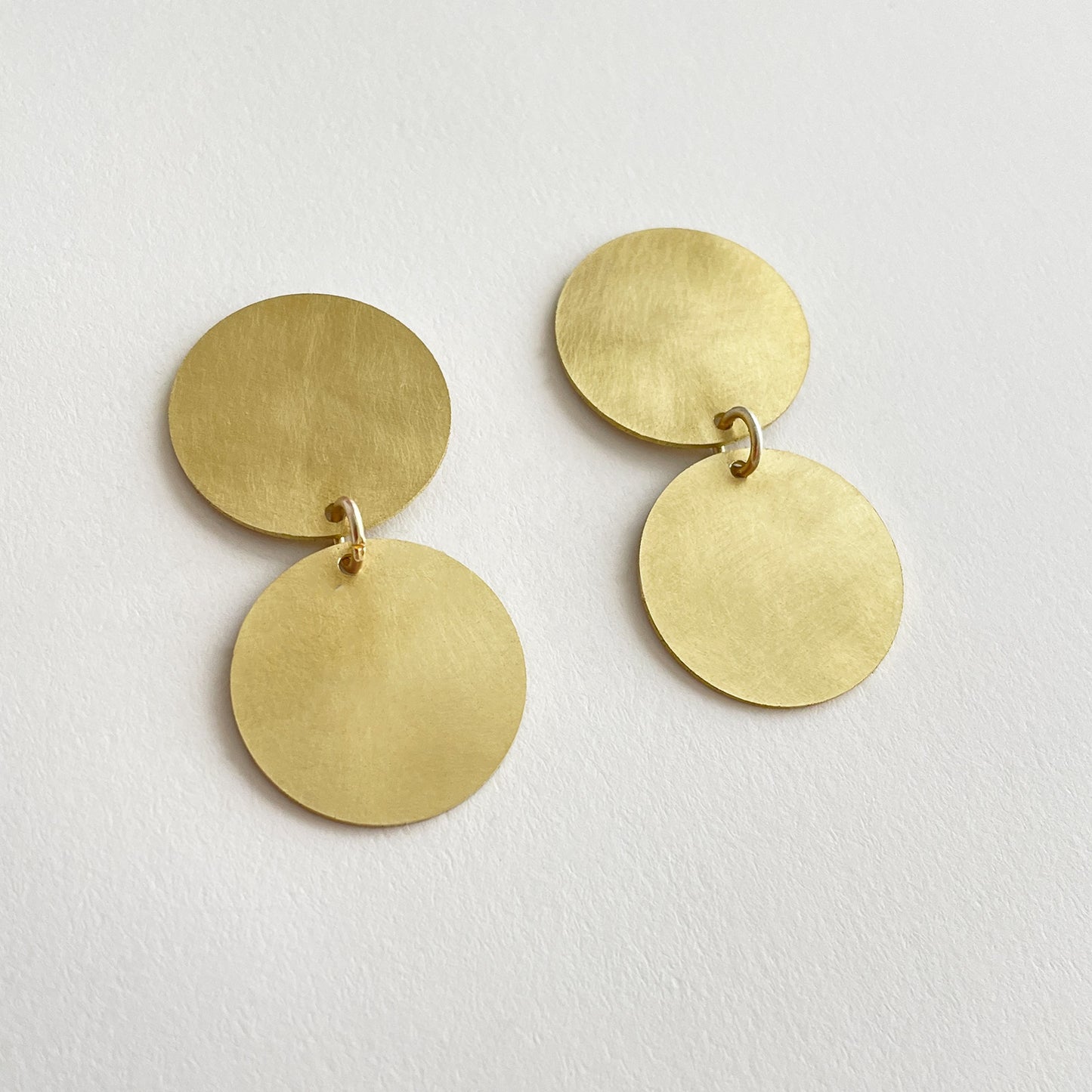 Brass Double Dot Earrings