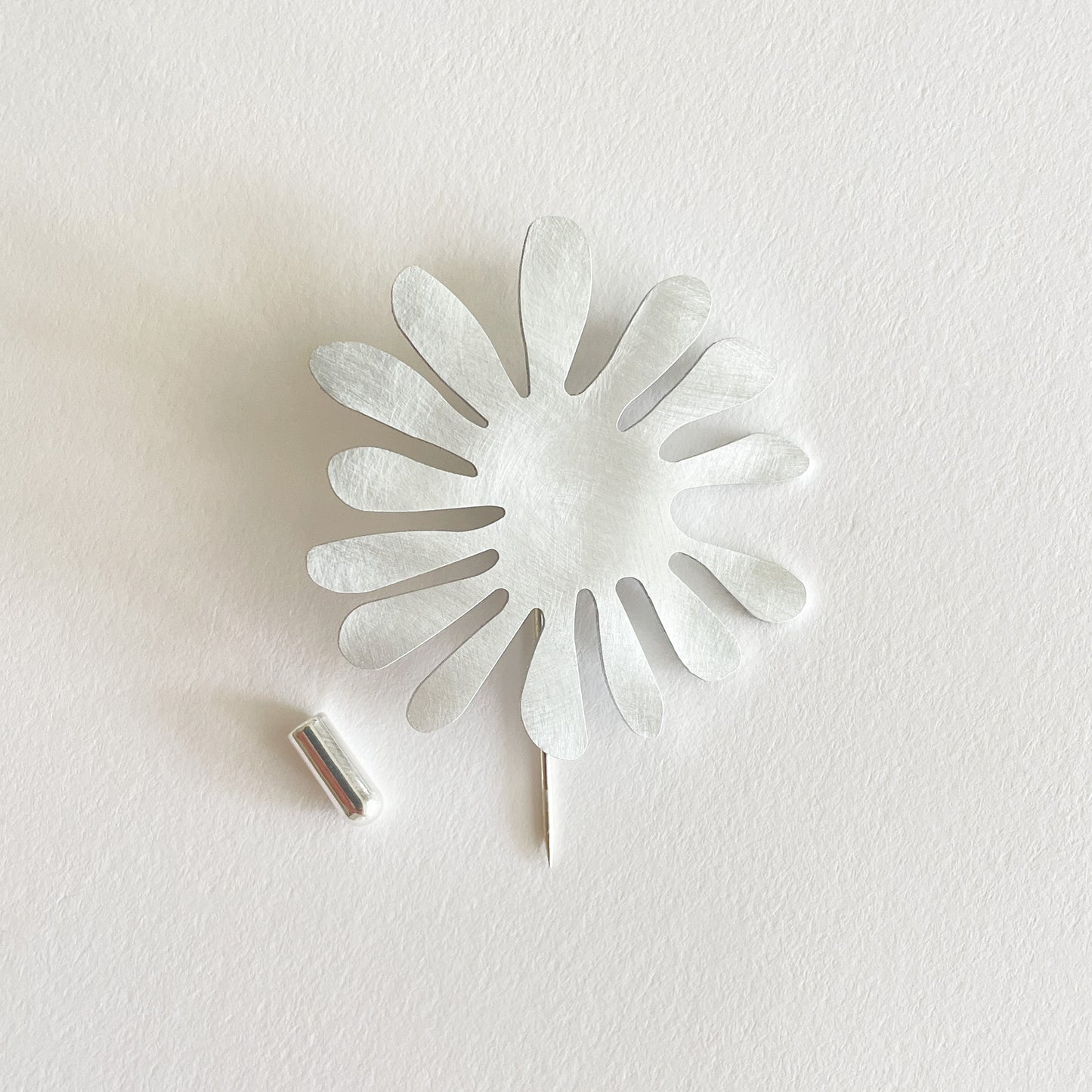 Silver Aluminium Aster Pin